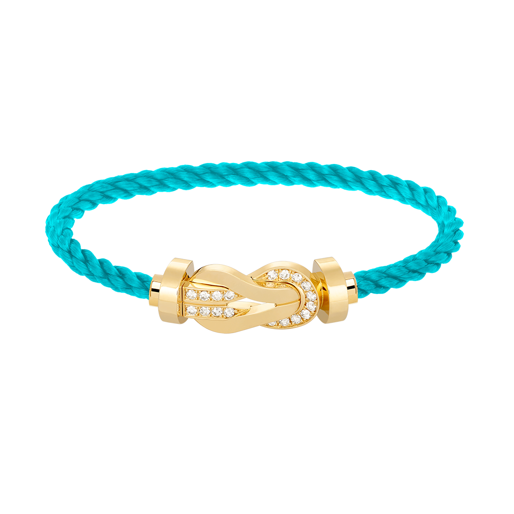 [⭐Seralia]CHANCE LARGE 8 FIGURE BUCKLE HALF DIAMOND BRACELET GOLD