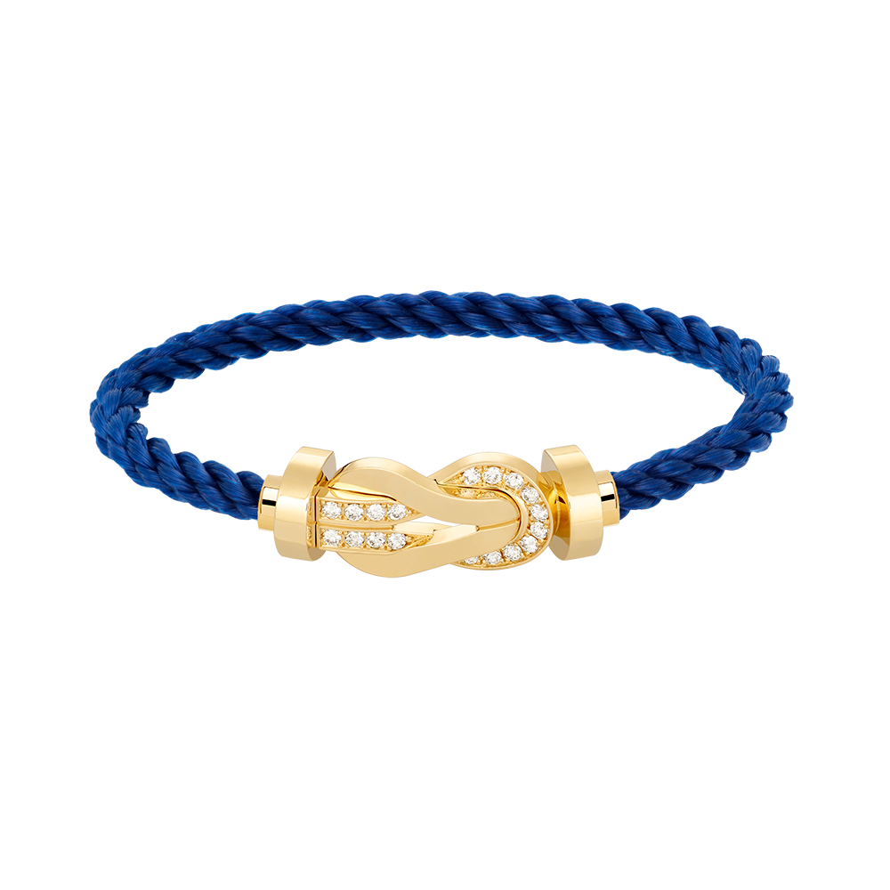[⭐Seralia]CHANCE LARGE 8 FIGURE BUCKLE HALF DIAMOND BRACELET GOLD