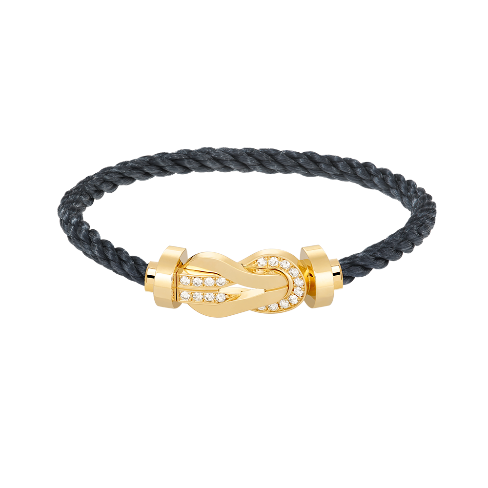 [⭐Seralia]CHANCE LARGE 8 FIGURE BUCKLE HALF DIAMOND BRACELET GOLD
