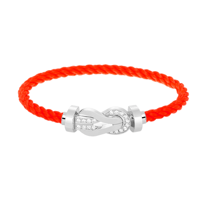 [⭐Seralia]CHANCE LARGE 8 FIGURE BUCKLE HALF DIAMOND BRACELET SILVER