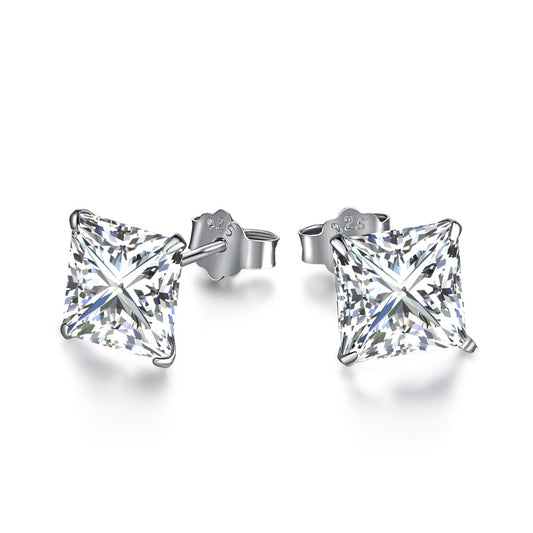 [Lucky Jewelry]Ornate Square Shape Earrings