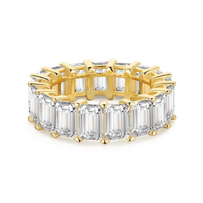 [Lucky Jewelry]0.75 Carat Elegant Emerald Cut Tennis Ring