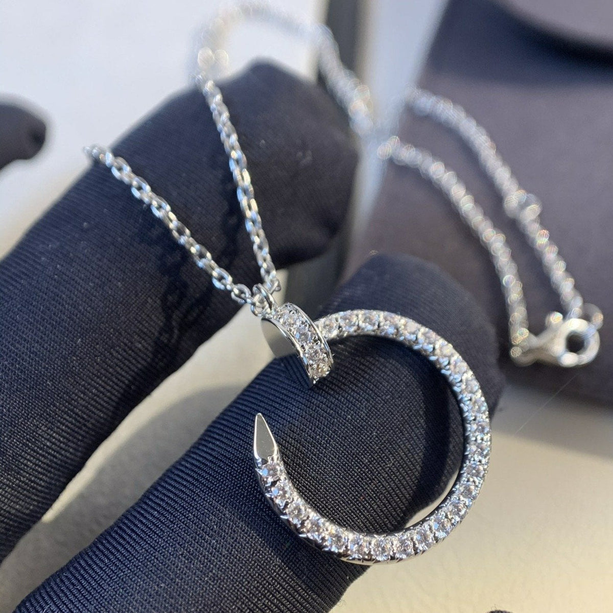 [⭐Seralia]JUSTE NECKLACE SILVER DIAMONDS
