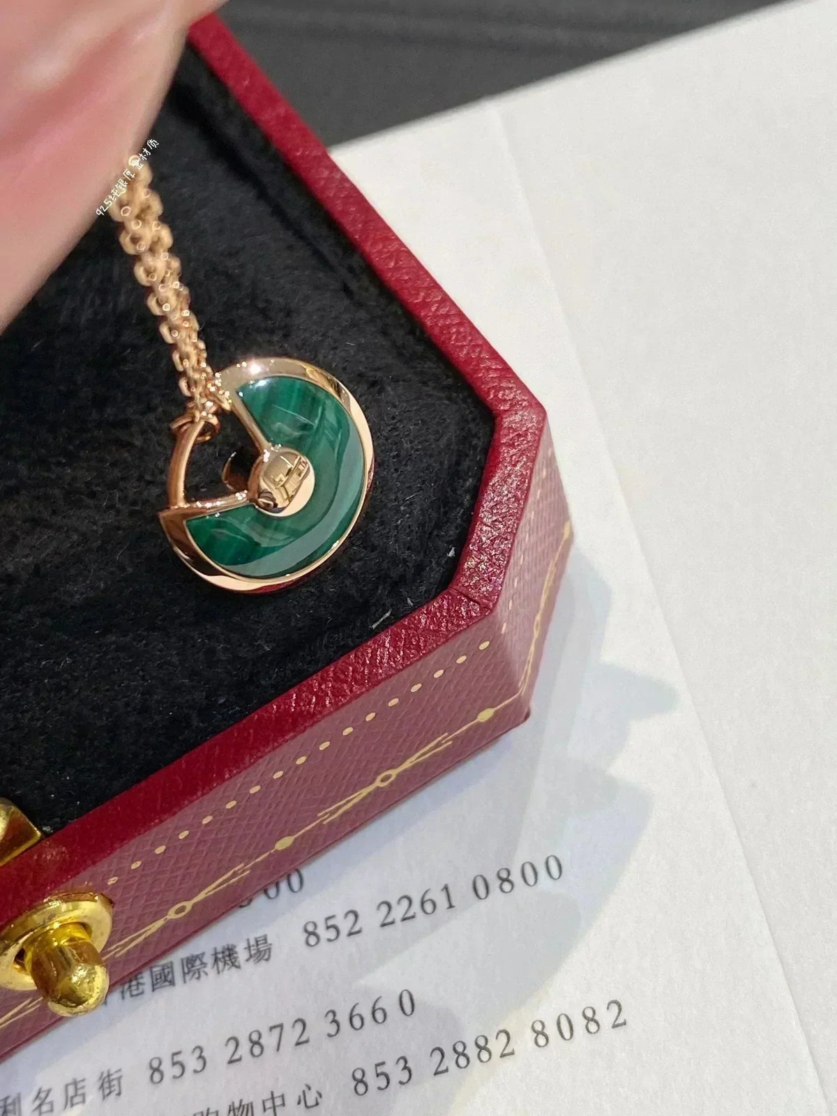 [⭐Seralia]AMULETTE ROSE GOLD MALACHITE NECKLACE