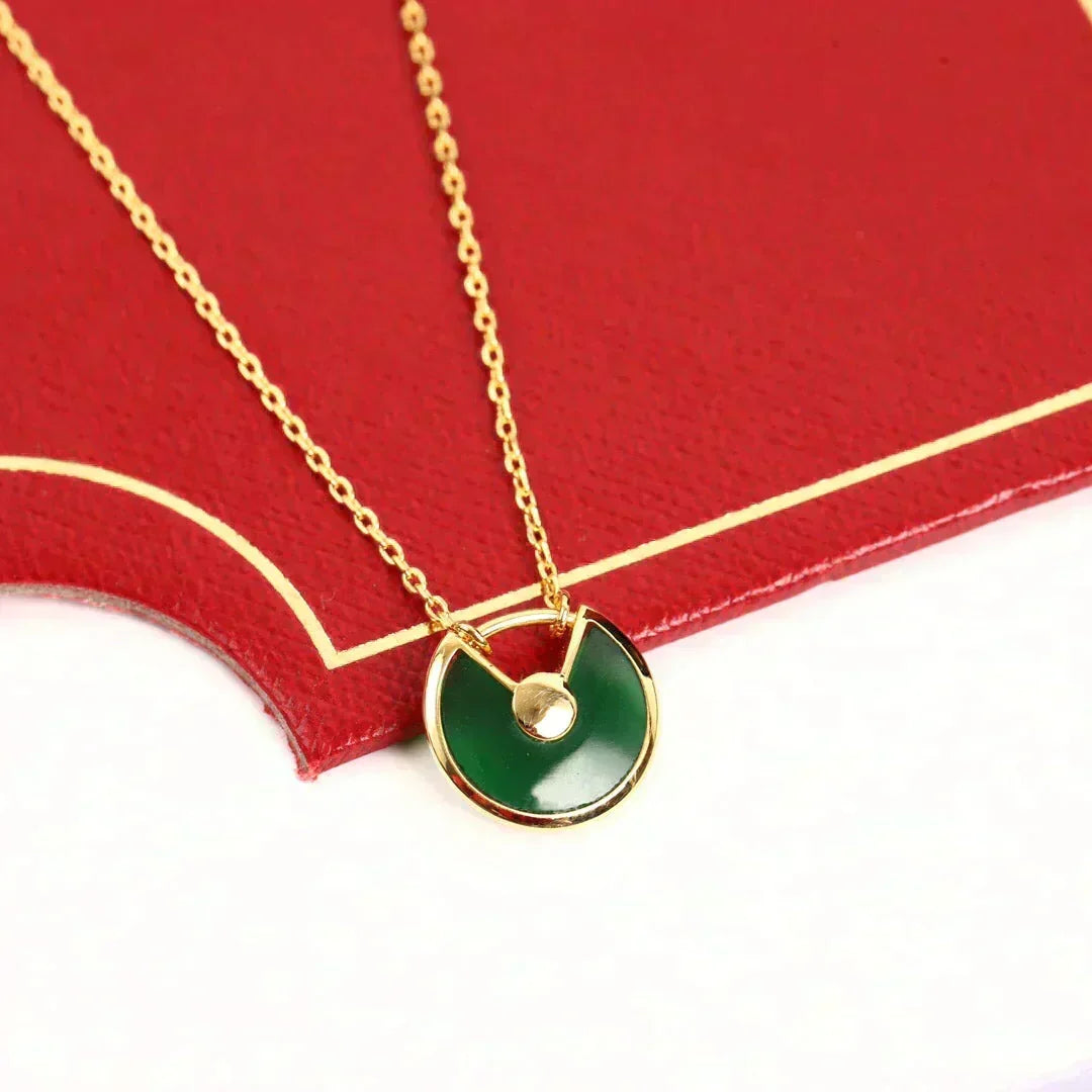 [⭐Seralia]AMULETTE GOLD MALACHITE NECKLACE
