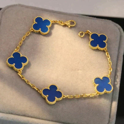 [⭐Seralia] CLOVER 5 MOTIF BLUE AGATE BRACELET COLLECTION