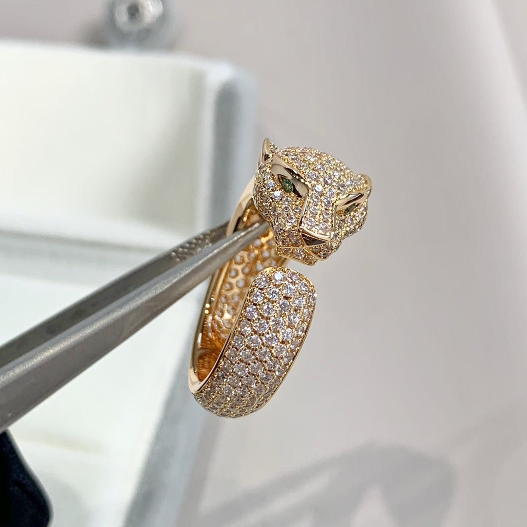 [⭐Seralia]PANTHERE PINK GOLD DIAMOND RING