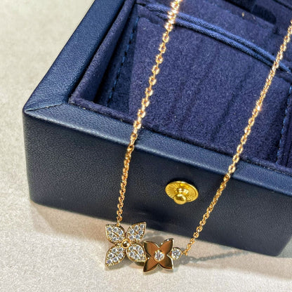 [⭐Seralia]STAR BLOSSOM NECKLACE PINK GOLD DIAMONDS