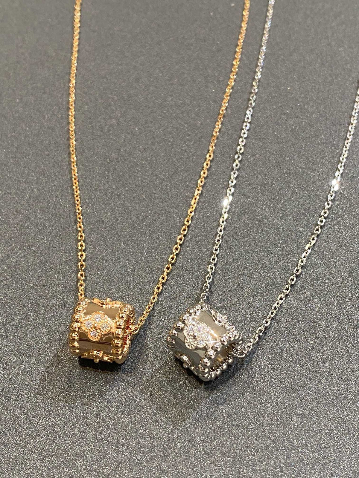 [⭐Seralia]PERLEE PEDANT SIVLER DIAMOND NECKLACE