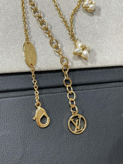 [⭐Seralia]FLOWERGRAM GOLD MOP DOUBLE ROW NECKLACE