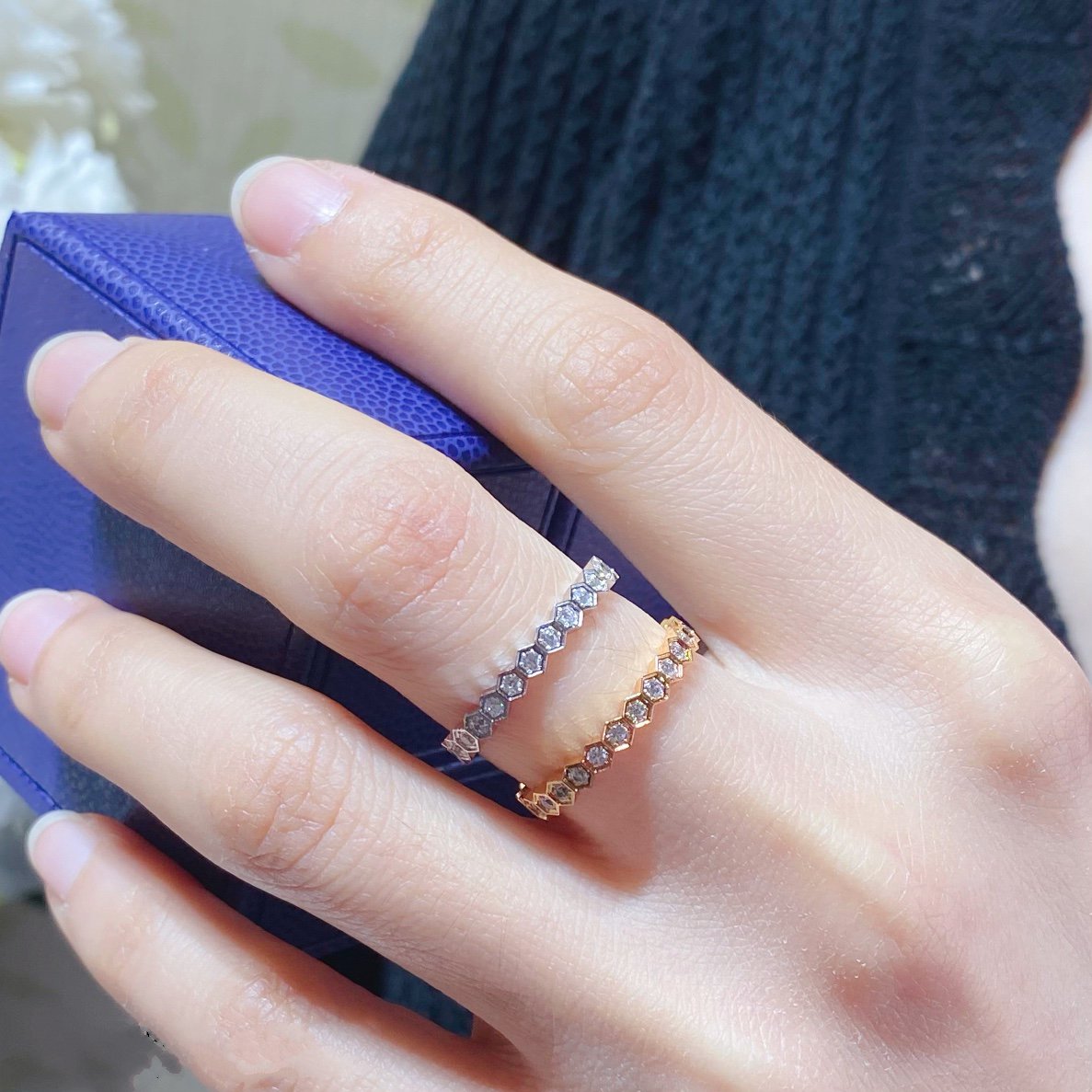 [⭐Seralia]BEE LOVE DIAMOND PAVED SMALL RING