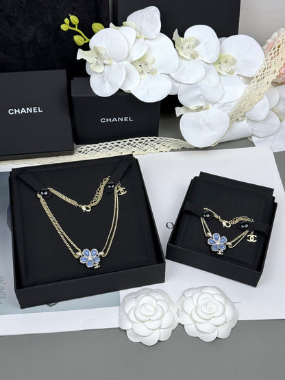 [⭐Seralia]VOLTE New Blue Floral Double-Layer Bracelet