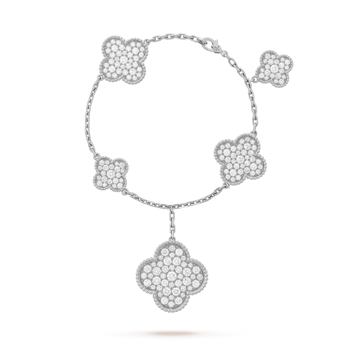 [⭐Seralia]CLOVER 6 MOTIFS SILVER DIAMOND BRACELET