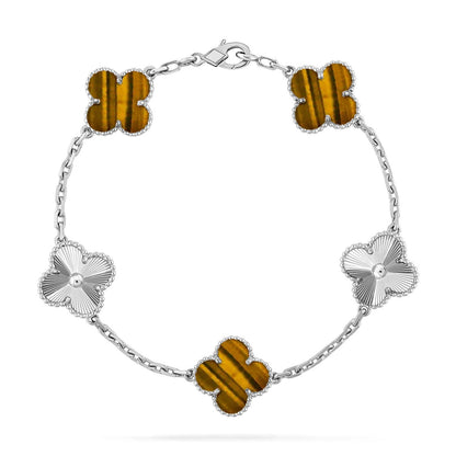 [⭐Seralia] CLOVER 5 MOTIFS TIGER EYE BRACELET COLLECTION