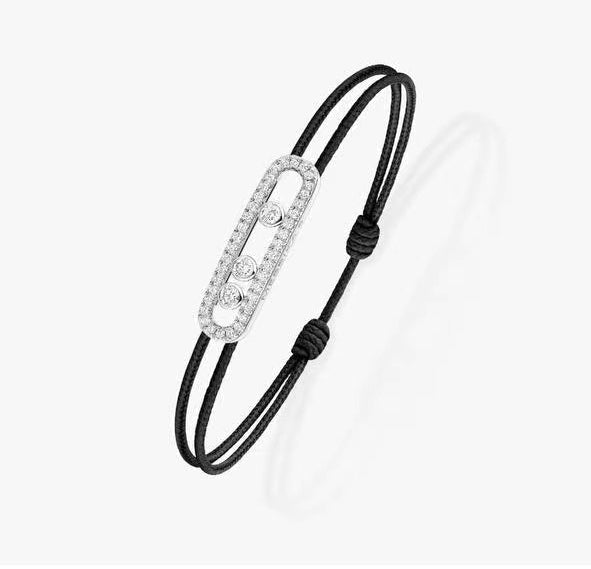 [⭐Seralia]Messika Care(s) pink cord pavé bracelet