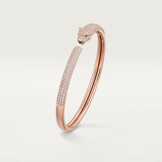[⭐Seralia]PANTHERE FULL DIAMOND OPEN BRACELET