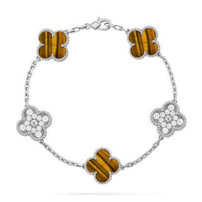 [⭐Seralia] CLOVER 5 MOTIFS TIGER EYE BRACELET COLLECTION