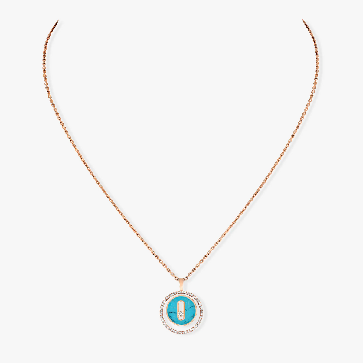 [⭐Seralia]Demo MOVE 1 DIAMOND TURQUOISE PINK GOLD DIAMOND NECKLACE