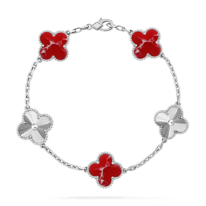 [⭐Seralia]CLOVER 5 MOTIF RED PATTERN BRACELET COLLECTION