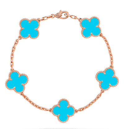 [⭐Seralia] CLOVER 5 MOTIF TURQUOISE BRACELET COLLECTION