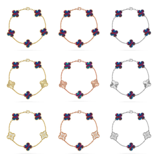 [⭐Seralia]CLOVER 5 MOTIF COLOR GEMSTONES BRACELET COLLECTION