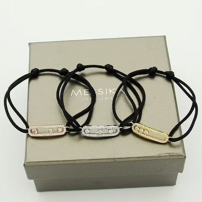 [⭐Seralia]Messika Care(s) pink cord pavé bracelet