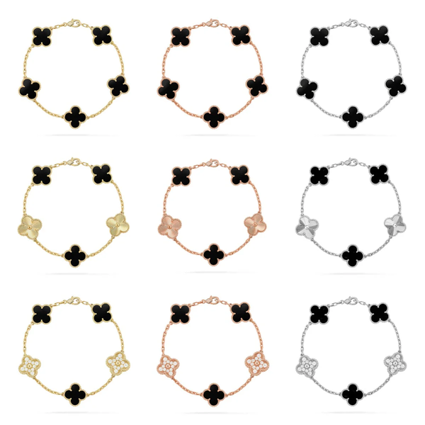 [⭐Seralia] CLOVER 5 MOTIF ONYXS BRACELET COLLECTION