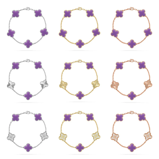 [⭐Seralia]CLOVER 5 MOTIF LIGHT PURPLE BRACELET COLLECTION