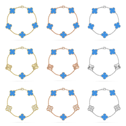 [⭐Seralia] CLOVER 5 MOTIF BLUE AGATE BRACELET COLLECTION