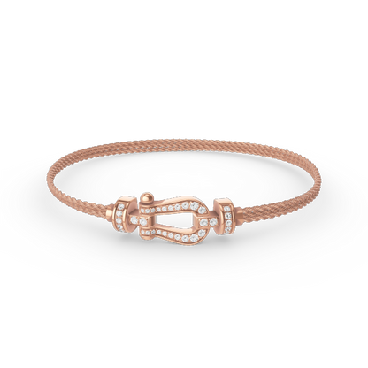 [⭐Seralia]FORCE SMALL HORSESHOE  DIAMOND CHAIN ROPE BRACELET