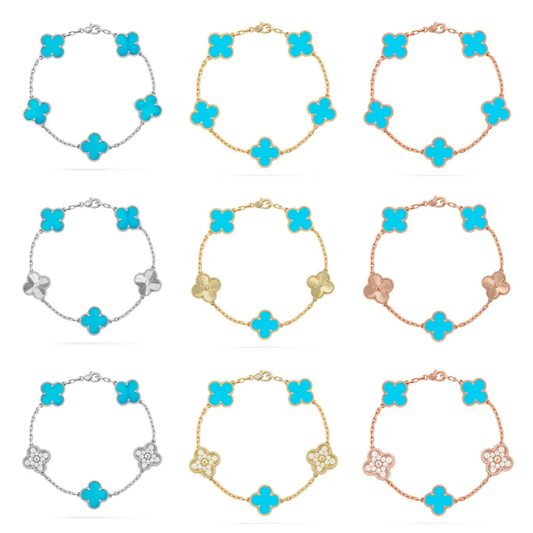 [⭐Seralia] CLOVER 5 MOTIF TURQUOISE BRACELET COLLECTION
