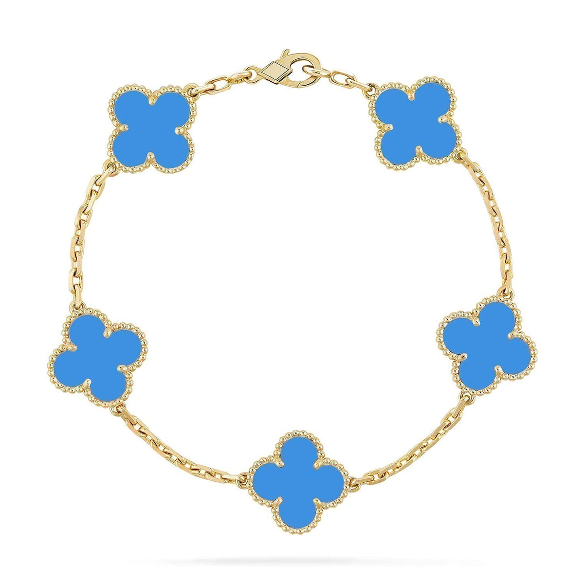 [⭐Seralia] CLOVER 5 MOTIF BLUE AGATE BRACELET COLLECTION