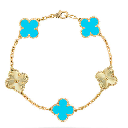 [⭐Seralia] CLOVER 5 MOTIF TURQUOISE BRACELET COLLECTION