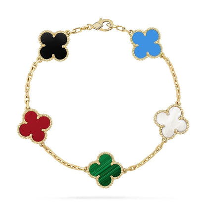 [⭐Seralia]CLOVER 5 MOTIFS MULTICOLOR BRACELET
