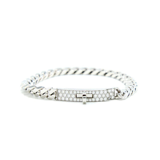 [⭐Seralia]KELLY CHAIN SILVER DIAMOND BRACELET