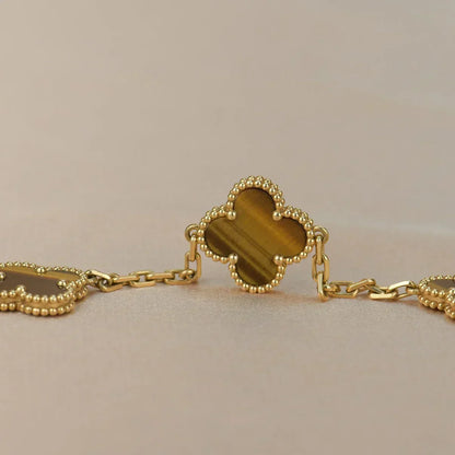 [⭐Seralia] CLOVER 5 MOTIFS TIGER EYE BRACELET COLLECTION