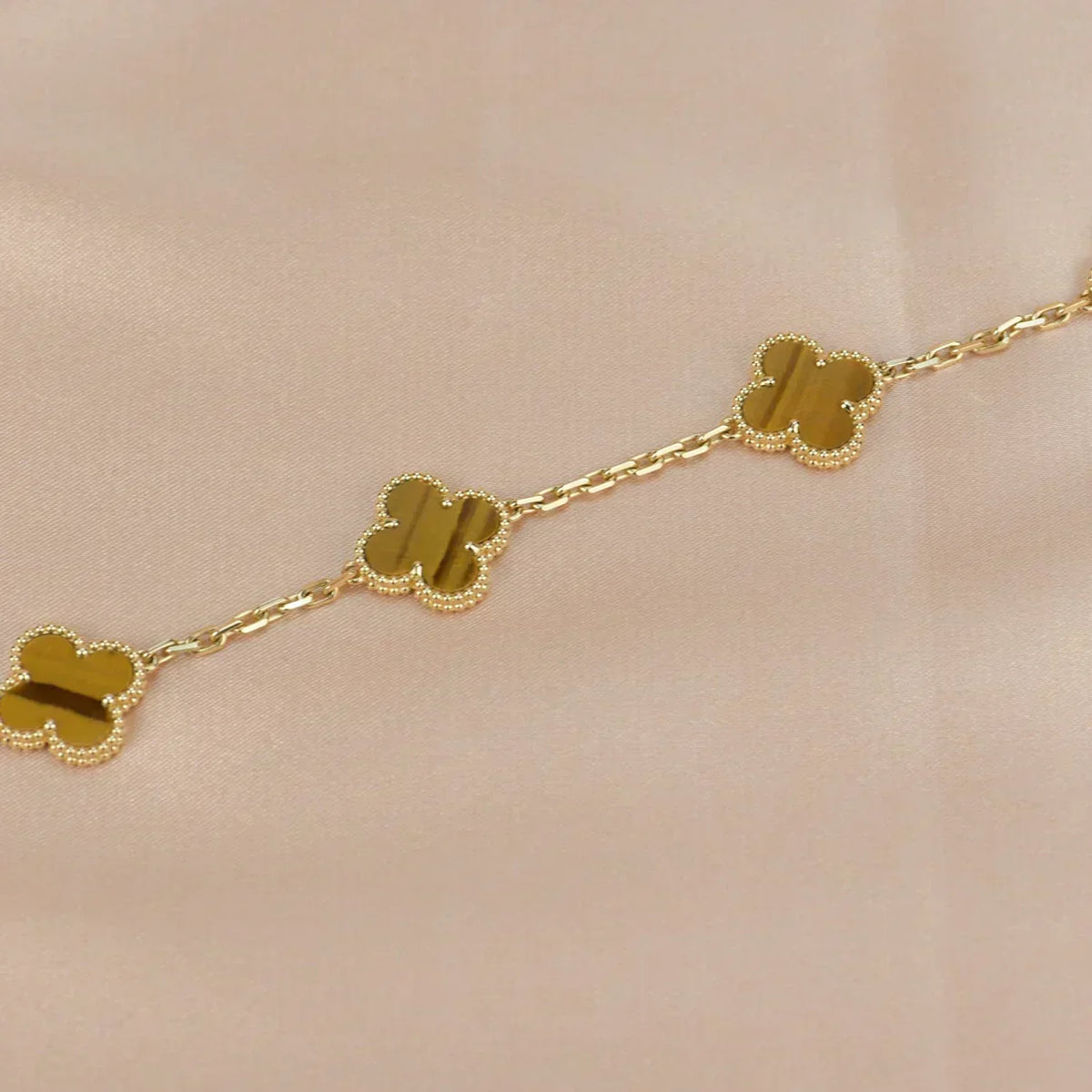 [⭐Seralia] CLOVER 5 MOTIFS TIGER EYE BRACELET COLLECTION