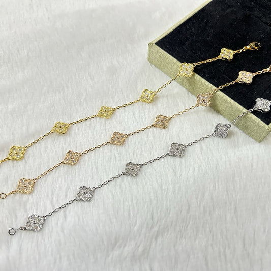 [⭐Seralia]CLOVER 6 MOTIF DIAMOND BRACELET