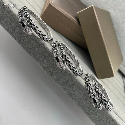 [⭐Seralia]NEW OBSIDIAN & DIAMOND SERPENT BRACELET