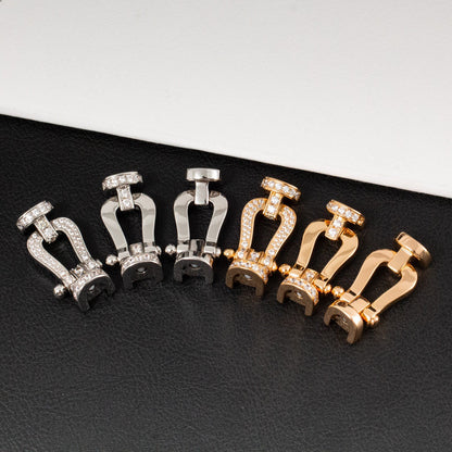 [⭐Seralia]FORCE LARGE HORSESHOE HALF DIAMOND BRACELET SILVER