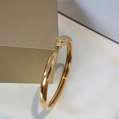 [⭐Seralia]PANTHERE HALF DIAMOND OPEN BRACELET