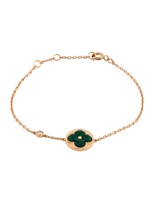[⭐Seralia]SUN MALACHITE 1 DIAMOND PINK GOLD BRACELET