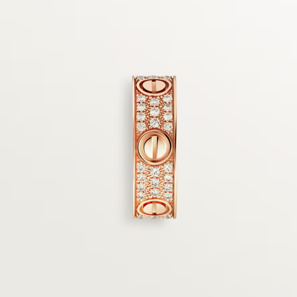 [⭐Seralia]LOVE RING 6.5mm-wide full-diamond ring Rose Gold
