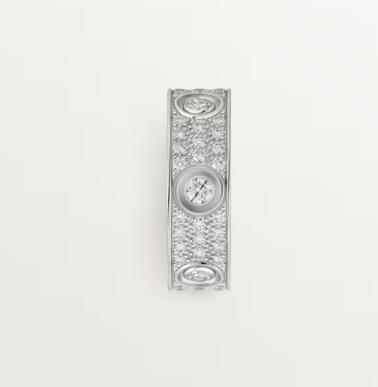 [⭐Seralia]LOVE RING 6.5MM Full Diamond, 6 Major Diamonds Silver