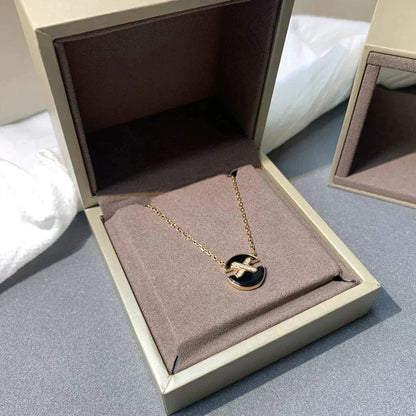 [⭐Seralia]JEUX DE ROSE GOLD DIAMOND NECKLACE