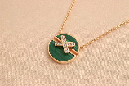 [⭐Seralia]JEUX DE ROSE GOLD DIAMOND NECKLACE