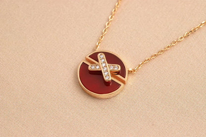[⭐Seralia]JEUX DE ROSE GOLD DIAMOND NECKLACE