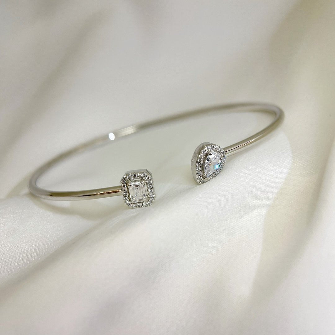 [⭐Seralia]JONC FLEX MY TWIN TOI & MOI SILVER DIAMOND BRACELET