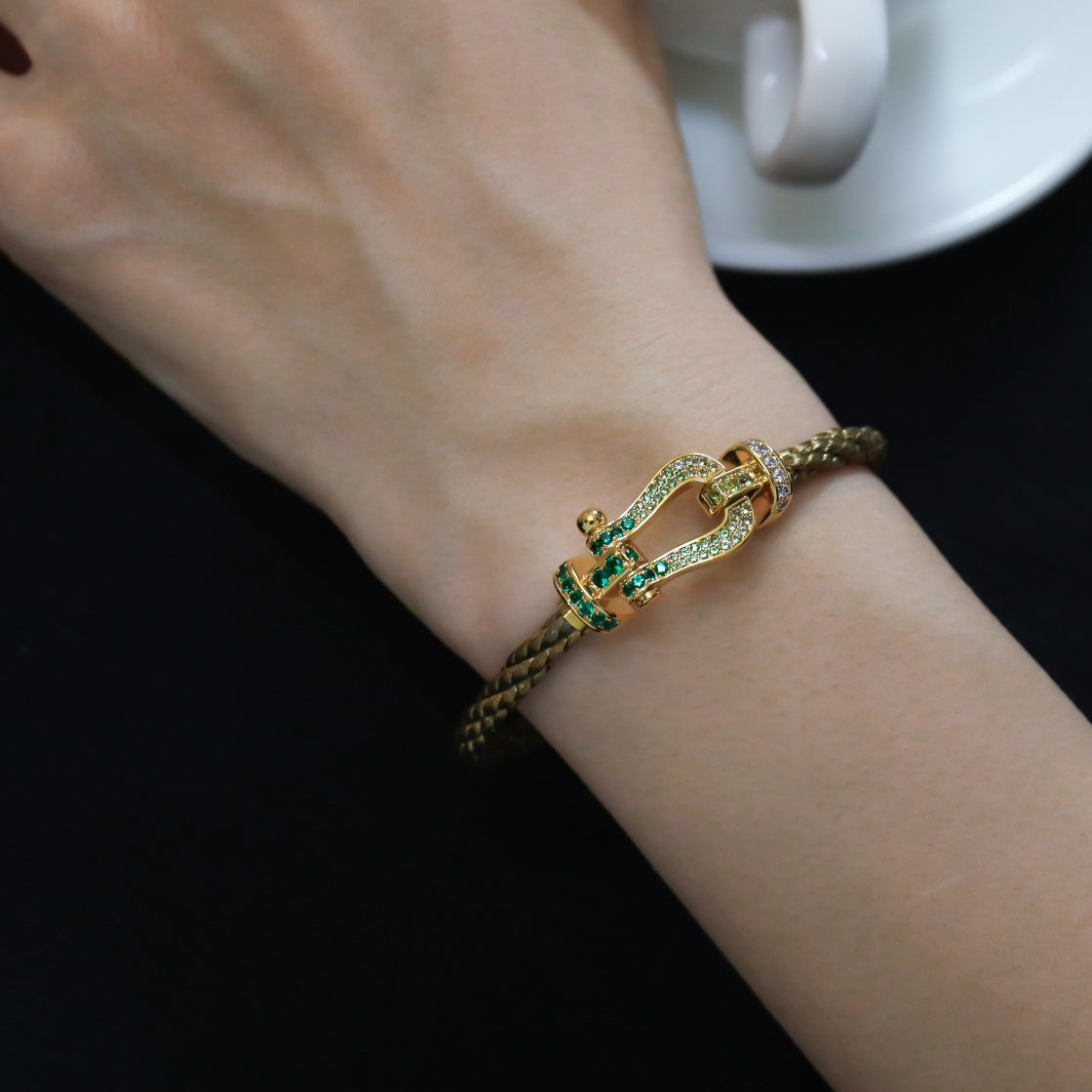[⭐Seralia]FORCE 10 GOLD GREEN DIAMOND PAVED