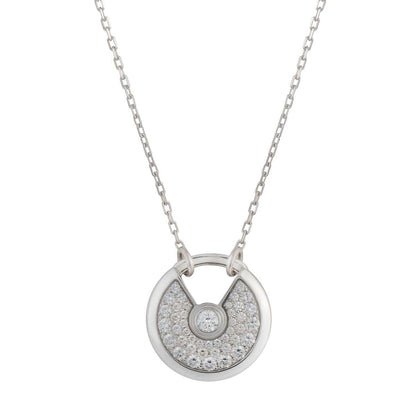 [⭐Seralia]AMULETTE SILVER FULL DIAMOND NECKLACE